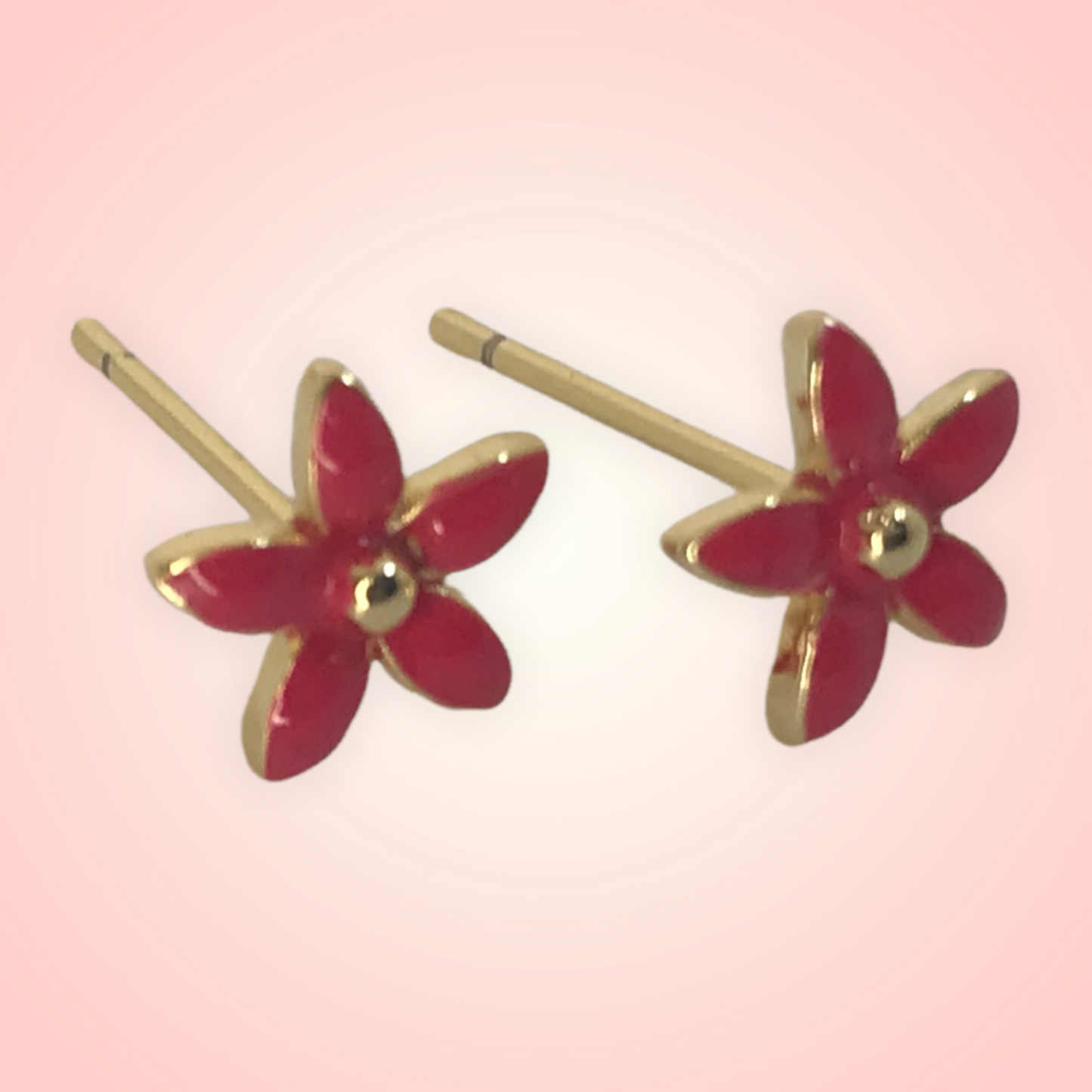 Hot Pink Flower Studs